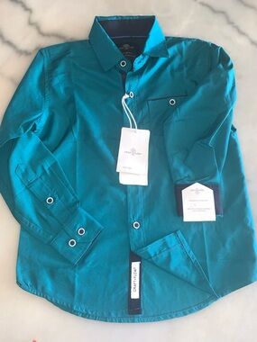 Craft & Flow Teal Boys' Button-Down Shirt